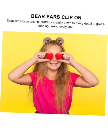 Beaupretty 2 Pairs bear ear hair clip bear hair clips bows for girls fair ears barrettes hair accessories for girls bear headband bear ears kawaii hair double bow side clip polyester Miss - Buy Online on GoSupps.com