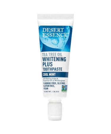 Desert Essence Tea Tree Oil Whitening Toothpaste Travel Size  1 oz - Flouride Free  Gluten Free  Vegan  Non-GMO - with Bamboo Stem Fiber  Baking Soda  Tea Tree Oil for Whitening Teeth & Fresh Breath - Buy Online on GoSupps.com