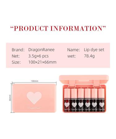 Sulily 6 Color Lip Tint Stain Set - Plumping Mini Velvet Lip Tint for Lip, Cheeks and Eyes - Long Lasting, Waterproof and Natural Glossy Finish - Korean Beauty - Buy Online on GoSupps.com