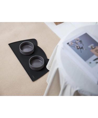Ohmo Non-Slip Silicone Bowl Pad for Small Dogs & Cats - Waterproof 46x25cm - Ideal Base for Cat Bar - Black - Buy Online on GoSupps.com
