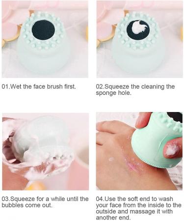 Moum Routes Ultra-Hygienic Silicone Face Cleaning Brush | Waterproof Pink Facial Massager & Peeling Brush for Flawless Skin - Buy Online on GoSupps.com