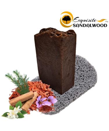 Exquisite Sandalwood Herbal Cleansing Bar Soap | Natural Organic Handcrafted | 5oz Therapeutic Soap with Mysore Sandalwood Saffron & Botanical Extracts for Men & Women - Buy Online on GoSupps.com