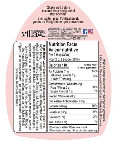 Gourmet du Village Salad Dressing - Raspberry & Basil - Buy Online on GoSupps.com
