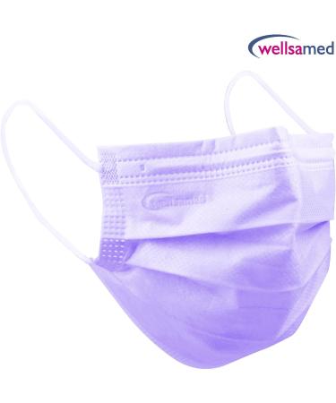 Wellsamed Wellsamask Type IIR Medical Face Masks Lavender - 50 Pack - High-Quality Elastic Band - International Shipping Available - Buy Online on GoSupps.com