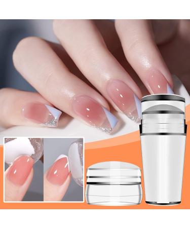 4-Piece Nail Art Stamper Kit | Silicone Clear Stamps & Scraper | DIY Manicure Tools for French Nail Design - Buy Online on GoSupps.com
