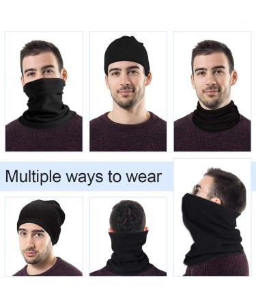 Hegcoiie Winter Loop Scarf for Men & Women | Fleece Neck Warmer & Windproof Ski Mask - Ideal for Outdoor Activities like Skiing Motorcycling and Running - Black - Buy Online on GoSupps.com
