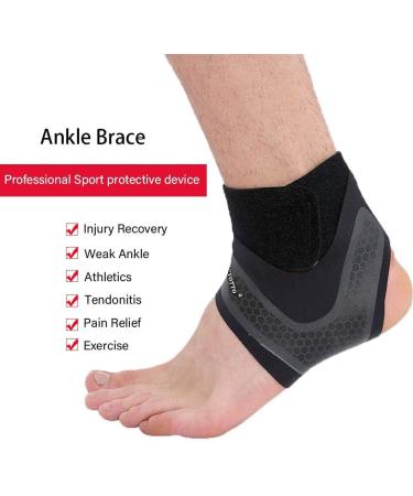 eYotto Ankle Support Sleeves for Plantar Fasciitis - 1 Pair, Adjustable Arch Support, Breathable Neoprene for Men Women - Black - Buy Online on GoSupps.com