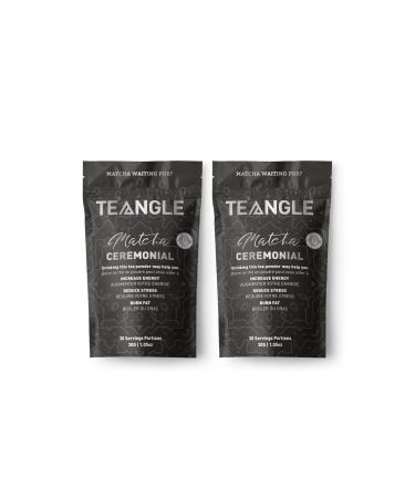 Teangle Ceremonial Grade Japanese Matcha Green Tea Powder Organic Shade Grown Leaves Set of 2 Bags (60g total) Graded for Texture and Taste Perfect for Matcha Lattes Two Bags