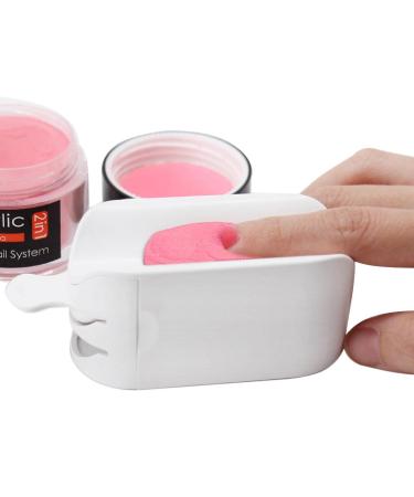 Nocapam recycling box for nail powder |3 layers of nail brush holders-nail tool French recycling powder box with two layers diving powder collection container for beginners