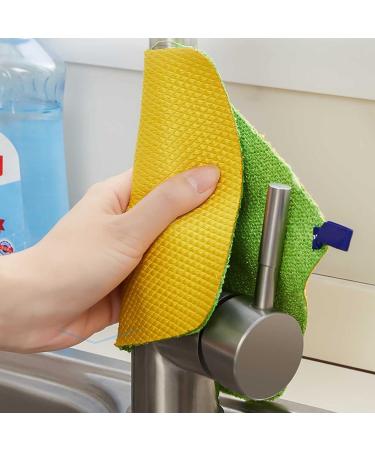 PURPLELILY Fiber Cleaning Towel Double Side Absorbent Dish Cloth With Lanyard Kitchen Restaurant Tableware - Buy Online on GoSupps.com
