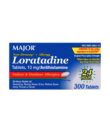 Major Allergy Loratadine 10mg, 300 Tablets 1 Count (Pack of 1)