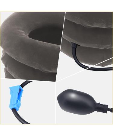 ShawFly Inflatable Cervical Traction Device & Collar Brace - Neck Pain Relief for Home/Office - Grey - Buy Online on GoSupps.com