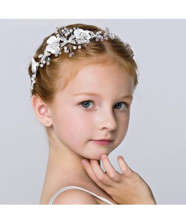 Princess Wedding Flower Crown Set with Crystal Hair Pieces for Girls - Perfect for Wedding, Communion, and Flower Girls - Buy Online on GoSupps.com