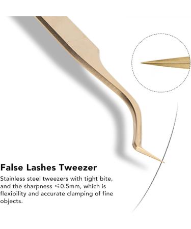 Eyelash Extension Tweezers - Precision Stainless Steel Professional Grade Golden Finish Strong Hardness - Buy Internationally - Buy Online on GoSupps.com