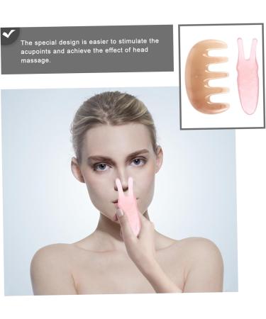 Tovinanna 2 Sets Massage Device - Jade Gua Sha Facial Spatula & Scalp Tool | Pink Massage Board for Scraping & Care - Buy Online on GoSupps.com