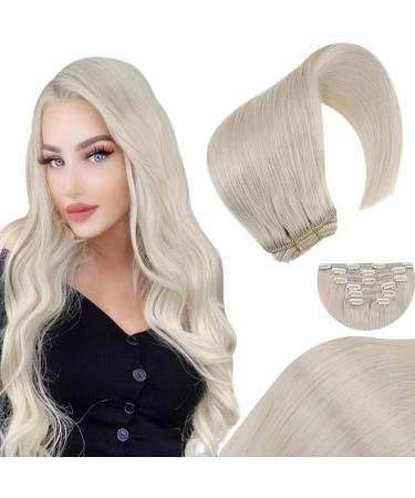 Hetto Real Hair Extensions - Clip-In Remy Real Hair #60 Platinum Blonde 120g 40cm - Premium Quality Clip-In Extensions - Buy Online on GoSupps.com