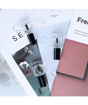 Agidea 6 Empty Nail Polish Bottles with Funnel & Brush - Rectangular 10ml - Ideal for DIY Nail Art & Craft (Black) - Buy Online on GoSupps.com