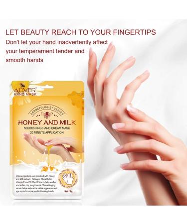 5 Pairs Exfoliating Hand Mask Gloves for Hand Skin Repair & Moisturizing with Honey Milk - Buy Online on GoSupps.com
