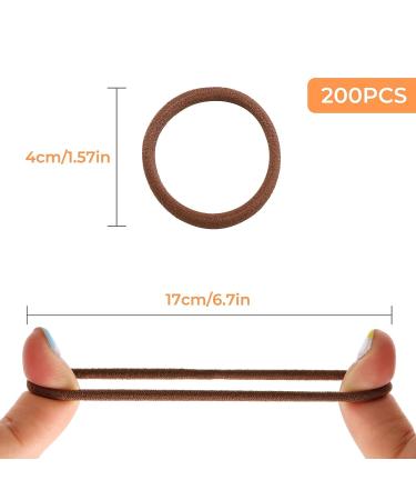 200 PCS Brown Hair Ties Elastic Bands for Thick Thin Hair - Non-slip Ponytail Holders Hair Accessories for Women Men - Shop Now! - Buy Online on GoSupps.com