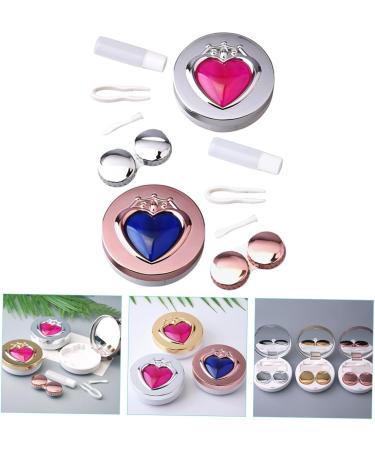 Solustre Ceramic Contact Lens Container & Toothbrush Holder - Portable Diamond Travel Case with Mirror Film - Ideal Eye Storage Solution - Buy Online on GoSupps.com