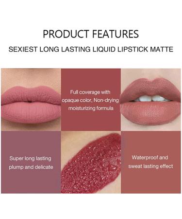 6Pcs Matte Liquid Lipstick Set | Long-Lasting Wear | Non-Stick Cup | Waterproof | Nude Colors | Lip Makeup Gift Set for Women - Buy Online on GoSupps.com