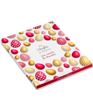 Dolfin | 24 Carr P ques Chocolat Lait & Fondant | Chocolats Bo te Cadeau en 6 Saveurs Diff rentes - 1 x 108 Gr - Buy Online on GoSupps.com