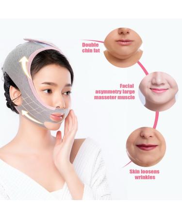 Funzhan Double Chin Reducer V Line Lifting Mask High Elastic Nylon V Shaped Slimming Face Slimming Strap Bandage Face Chin Strap Face Lifting Belt V Line Face Shaping Device Face Lifting Mask Jacquard Weave - Buy Online on GoSupps.com