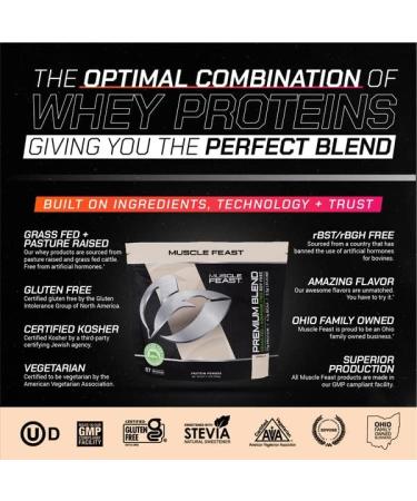 Muscle Feast Premium Grass-Fed Whey Protein Powder - Natural Vanilla | 5lb Hormone-Free eCommerce Worldwide Shipping - Buy Online on GoSupps.com