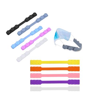 10 pieces of silicone mask extension straps anti-getening mask-band extension mask holder adjustable mask fastening buckle relieves pressure and pain
