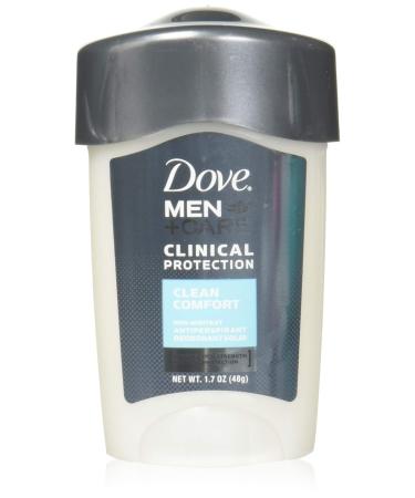 Dove Men + Care Clinical Protection Antiperspirant Deodorant Solid Clean Comfort 1.70 oz (Pack of 6) 1.7 Ounce (Pack of 6)