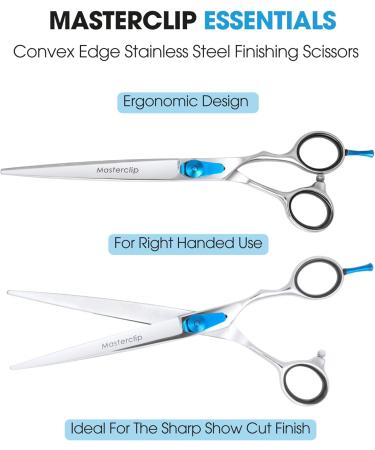 Masterclip 7.5 Essentials Finishing Scissors - Professional Grade Stainless Steel Dog Grooming Scissors for Precise Cuts (Right Handed) - Buy Online on GoSupps.com