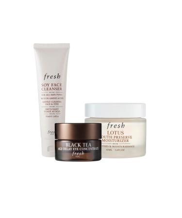 Youth Preserve Lotus Cream Black Tea Eye Concentrate and Soy Face Cleanser Gift Set 0.53 Ounce (Pack of 3)