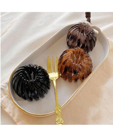 UKD Retractable Hair Loops Bird Nest Shaped Hair Clips Hair Accessories Dark Coffee Hair Ring - Buy Online on GoSupps.com