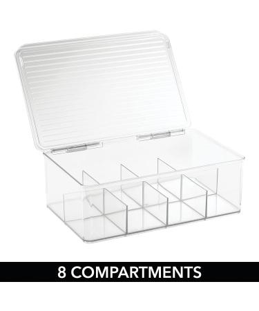 mDesign Clear Plastic First Aid Kit Storage Box - Organizes Medicine and Supplies in Bathroom, Kitchen, Cabinet, or Closet - 8 Divided Sections for Easy Organization - Buy Online on GoSupps.com
