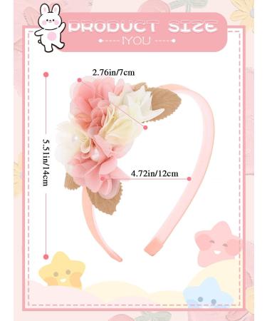 IYOU Princess Headband Pink Floral Hair Bands Birthday Party Wedding Hair Accessories for Girls - Buy Online on GoSupps.com