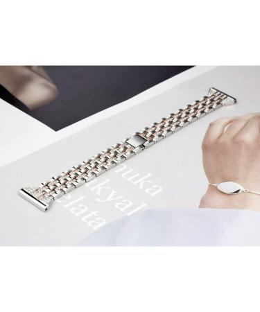 Mtozon Metal Rhinestone Bling Band for Fitbit Versa/Versa 2/Lite - Women's Silver, Rose Gold, Black - Buy Online on GoSupps.com