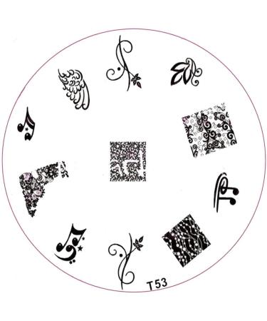 ++SPECIAL ITEM++ Stamping stencil T-Series: T53 wings tendrils music notes
