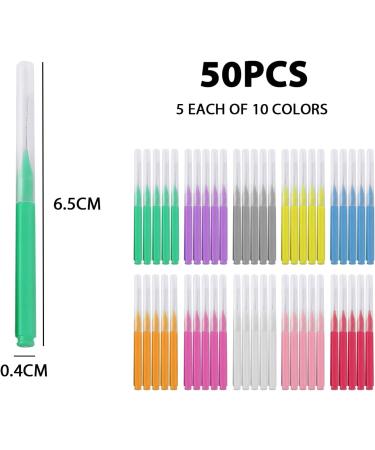 50-Part Interdental Brushes Set | Mini Tooth-Floss Picks & Braces Toothbrush | Colorful Dental Care Tools for Optimal Oral Hygiene - Buy Online on GoSupps.com