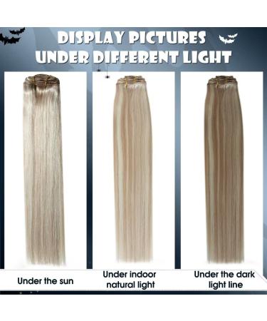 Hetto Clip Extensions - Real Remy Hair Clip-Ins #18P613 Ash Blonde Highlights 120g 55cm | Best Hot Sales Product - Buy Online on GoSupps.com
