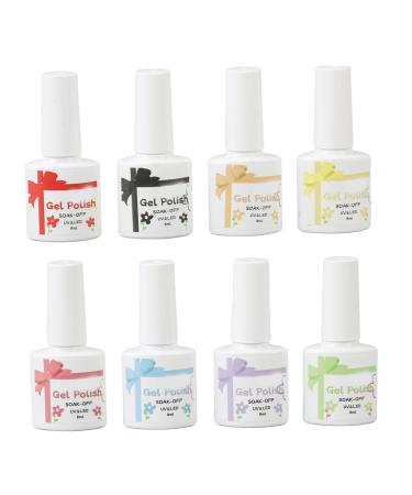 Home Nail Salon Gel Polish Professional 8 Colors DIY Soak Off UV LED Nail Gel for Women Girls