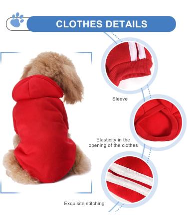Small Dog Chihuahua Clothes | Warm Hoodies & Sweaters for Dogs | Cozy Pet Puppy Hoodie in Red - Buy Online on GoSupps.com