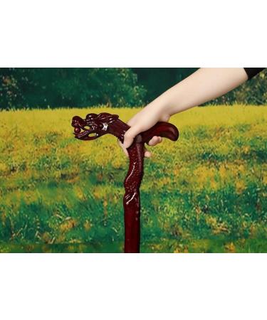 Wooden Cane Solid Walking Stick Head Dragon Walking Stick Mahogany Red Cane Crutches Leading Black Cane Supplies The Elderly Elderly for Elderly Seniors Selfless dedication - Buy Online on GoSupps.com