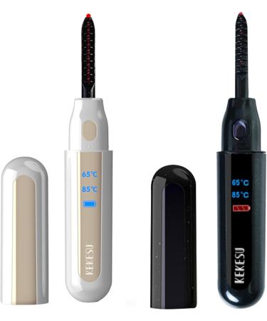 Heated Eyelash Curlers USB Rechargeable Heated Lash Curler 2 Levels Temperature Rapid Heating Eye Lash Curlers Portable Lash Curling Tool Natural Eyelashes White - Buy Online on GoSupps.com