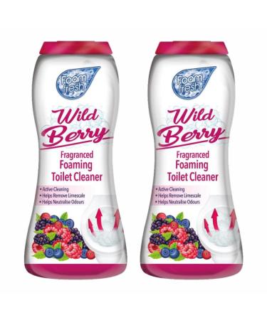 2 x 370G Wild Berry Foaming Toilet Cleaner Amazing Fragrance Deep Cleaning Action Powder Cleaning Foam and Extra Freshness Toilet Cleaner (Wild Berry)