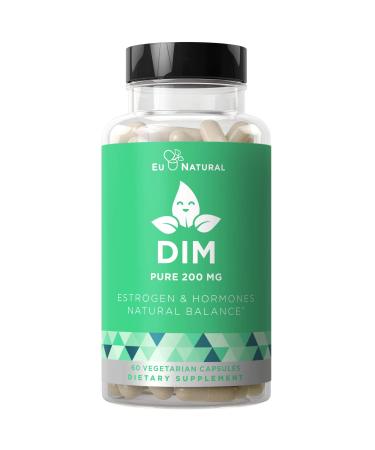 DIM Supplement Pure 200 Mg  Energy Fatigue & Stress Relief, Estrogen Balance, Menopause & Hot Flashes, Hormonal Support for Women  Enhanced Bioavailability BioPerine  60 Vegetarian Soft Capsules