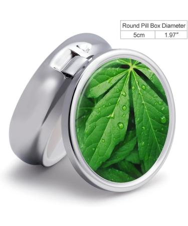 Buy Travel Pill Box with 3 Compartments - Green Leaves Portable Pill Organizer for Purse & Pocket - Buy Online on GoSupps.com