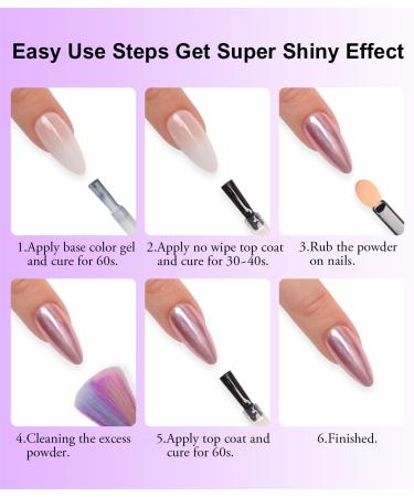 Bishengyf Chrome Nail Powder Set - 12 Colors Pearl & Rose Gold Metallic Glitter for Stunning Nail Art | Upgrade Your Manicure with Spiegel Effect & Sponge Sticks - Buy Online on GoSupps.com