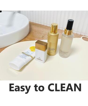 Heat Resistant Silicone Makeup Mat - Portable Vanity Surface Protector (Milky White) | Ideal for Travel - Buy Online on GoSupps.com