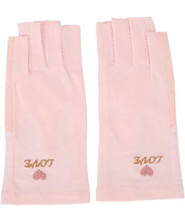 Anti UV Gloves for Gel Nail Lamp Manicure Gloves UV Protection Stretchy Breathable Fingerless Fiber Cotton Nail Lamp Gloves for Home Salon(Pink) - Buy Online on GoSupps.com