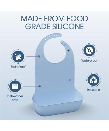 MARS WELLNESS Adult Bibs for Elderly - Easy to Clean Silicone Bibs with Button Closure - Buy Online on GoSupps.com
